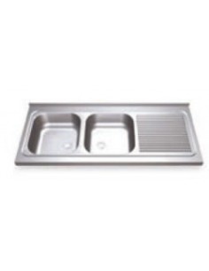 Fregadero desmontado cubas a la izquierda 1800x600 mm sin estante 2