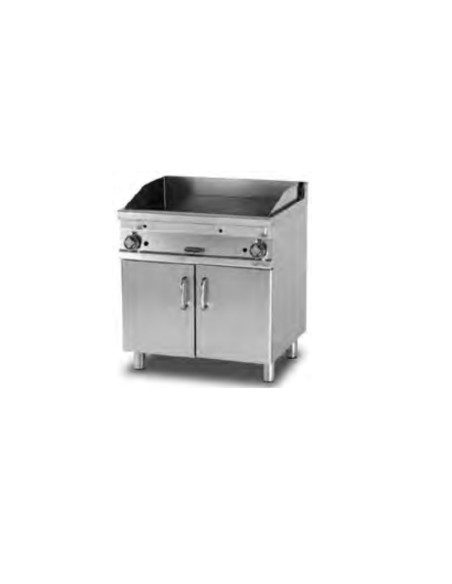 Plancha Fry-Top Cromo Duro Ranurado con Mueble a Gas de 800x705x900 mm LOTUS
