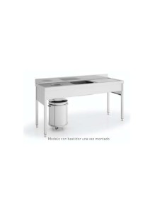 Fregadero para Desbarazado de Acero Inox. Posición Derecha de 1800 x 600 Eratos 2