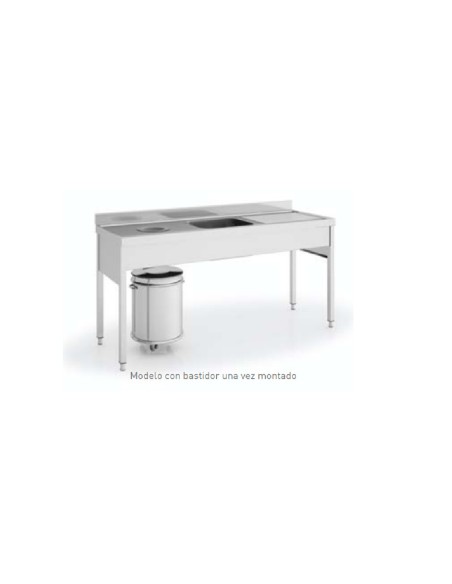 Fregadero para Desbarazado de Acero Inox. Posición Derecha de 1400 x 700 Eratos