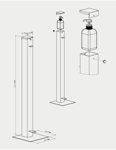 Dispensador de Gel con pedal - INOX