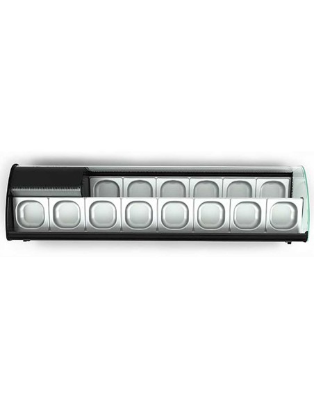 VITRINA REFRIGERADA 2 PISOS 8 BANDEJAS SUPERIORES 1438x395x340 MM