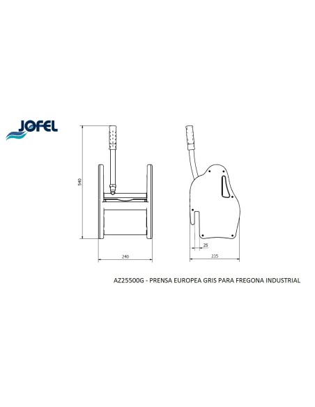 PRENSA EUROPEA GRIS PARA FREGONA INDUSTRIAL AZ25500G