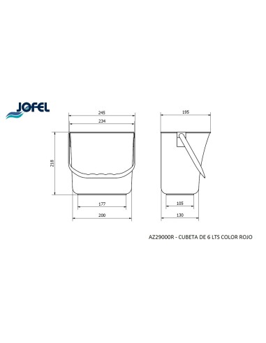 CUBETA DE 6 L. ROJA AZ29000R