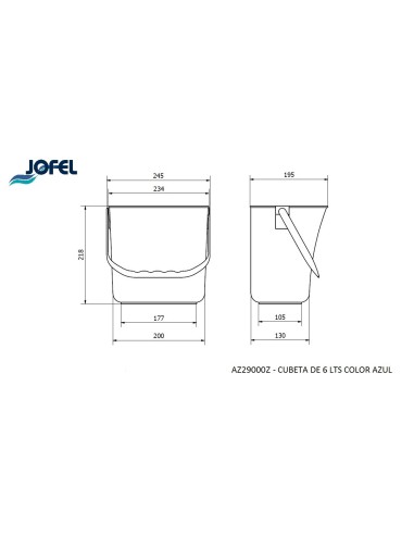 CUBETA DE 6 L. AZUL AZ29000Z