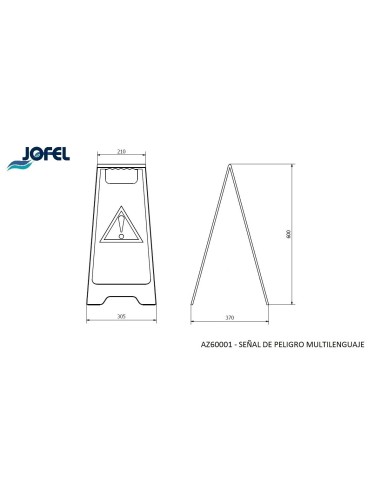 SEÑAL DE PELIGRO MULTILENGUAJE (PORTUGUÉS/CASTELLANO/INGLÉS/FRANCÉS)  AZ60001