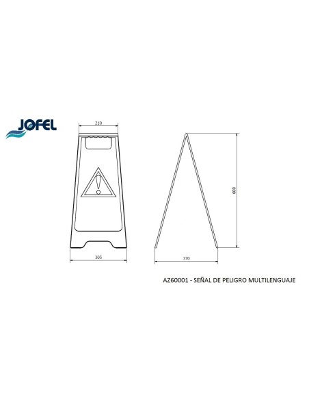 SEÑAL DE PELIGRO MULTILENGUAJE (PORTUGUÉS/CASTELLANO/INGLÉS/FRANCÉS)  AZ60001