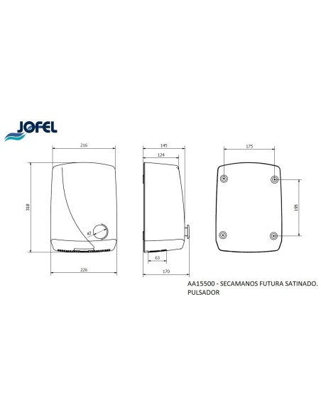 SECAMANOS FUTURA SATINADO PULSADOR AA15500