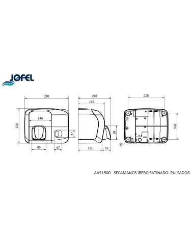 SECAMANOS ÍBERO SATINADO PULSADOR AA91500