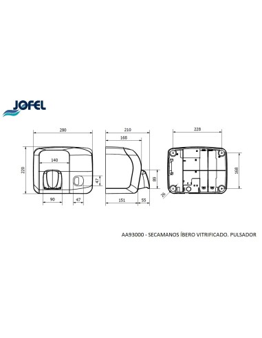 SECAMANOS ÍBERO VITRIFICADO. PULSADOR AA93000