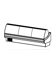 VITRINA EXPOSITORA REFRIGERADA PESCADO CRISTAL CURVO 2995x2.28x1,86 mm 2