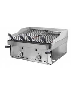 Barbacoa de 60 con parrilla elevable en acero inoxidable y parrillas vascas pavonadas 2