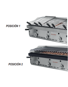 BARBACOA GAS PIEDRA VOLCÁNICA 1250X600X360 MM CON PARRILLAS ELEVABLES Y PARILLAS VASCAS PAVONADAS 2
