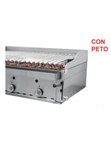 BARBACOA GAS PIEDRA VOLCÁNICA 1250X600X360 MM CON PARRILLA ELEVABLE DE ACERO INOXIDABLE