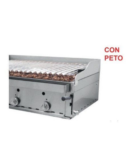 BARBACOA GAS PIEDRA VOLCÁNICA 1250X600X360 MM CON PARRILLA ELEVABLE DE ACERO INOXIDABLE