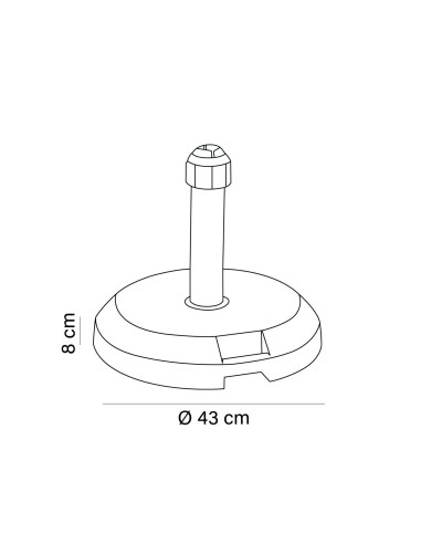 BASE PARASOL MV21 CEMENTO CON CARCASA POLIPROPILENO