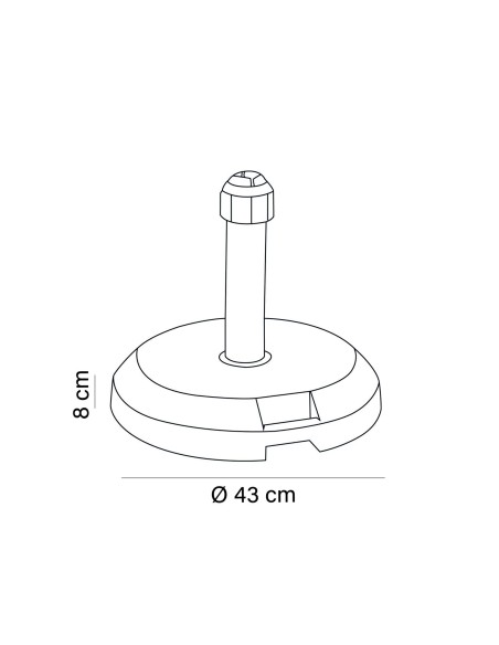 BASE PARASOL MV21 CEMENTO CON CARCASA POLIPROPILENO