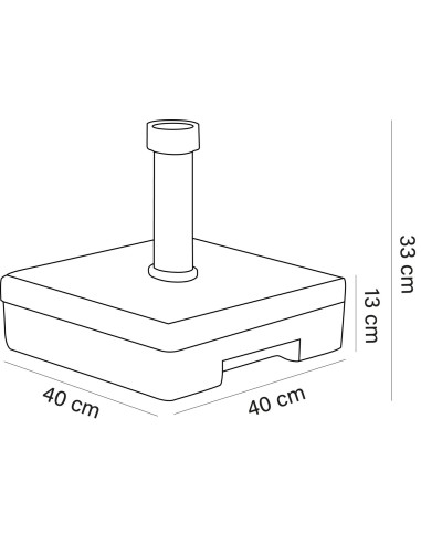 BASE PARASOL HS40 CEMENTO CON CARCASA DE RESINA