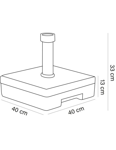BASE PARASOL HS40 CEMENTO CON CARCASA DE RESINA