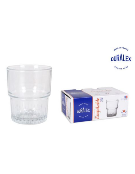SET 6 VASOS TRANSPARENTE 16cl APILABLE (72 UDS)