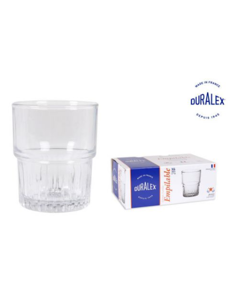 SET 6 VASOS TRANSPARENTE 20cl APILABLE (72 UDS)