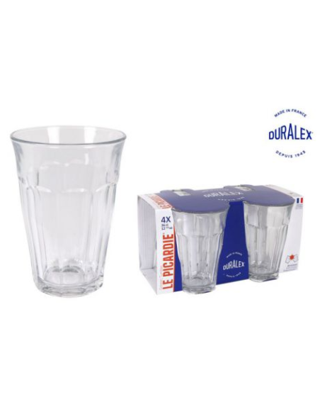 SET 4 VASOS TRANSPARENTE 360cc PICARDIE (36 UDS)