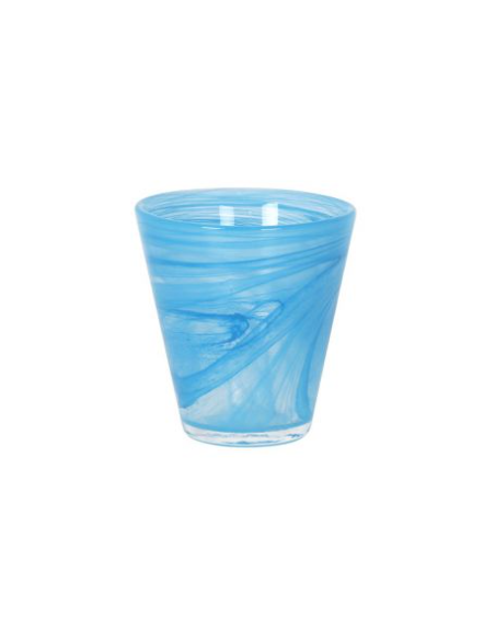 VASO AGUA SIRTAKY AZUL 28cl 9.5x10cm (12 UDS)