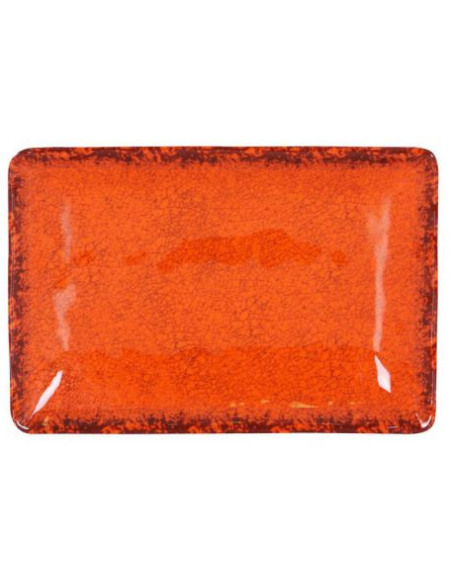 24 BANDEJA RECT. NARANJA GUAYABA 30x21x3.5cm (6 UDS)