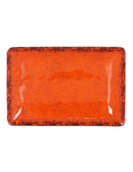 48 BANDEJA RECT. NARANJA GUAYABA 25x17x3.5cm (12 UDS)