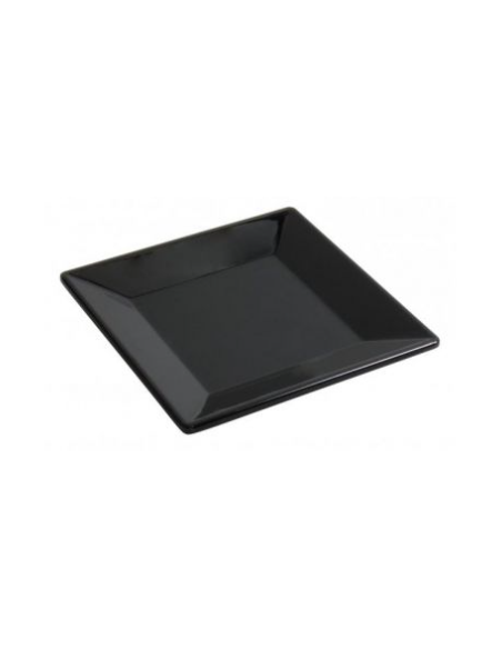 PLATO POSTRE MING NEGRO 20.5x20.5x2.4cm (12 UDS)