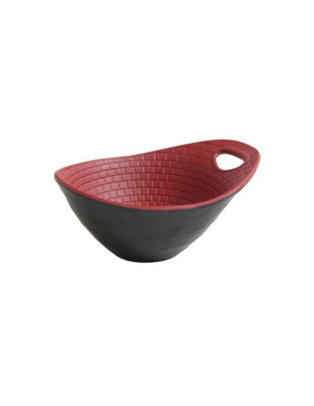 SET 2 BOWLS PERPIGNAN 15x12x7cm NEGROROJO (12 UDS)