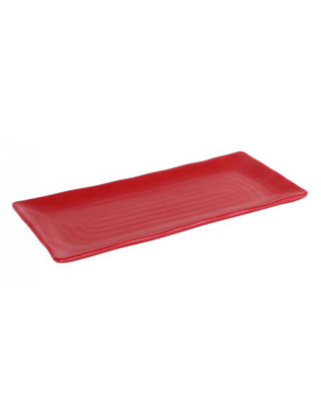 ZZ23 BANDEJA RECTANGULAR TROYA 30x13x2 cm ROJA (12 UDS)