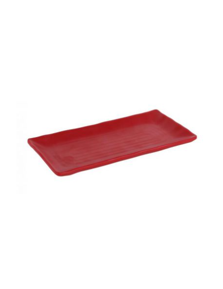 ZZ23 BANDEJA RECTANGULAR TROYA 21.5x10x2 cm ROJA (12 UDS)