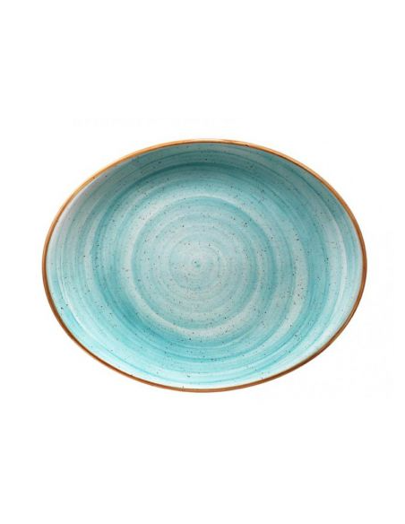 BANDEJA OVAL 31X24 CM AQUA BLUE (6 UDS)