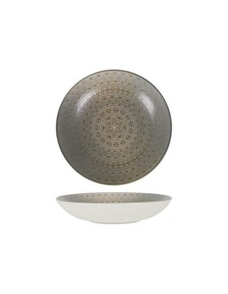 PLATO HONDO GOURMET DAMASQUINO 23x4cm (6 UDS)