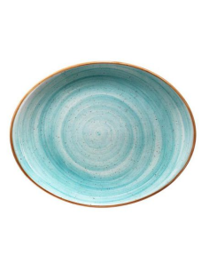 BANDEJA OVAL AQUA 36x28x3cm (6 UDS)