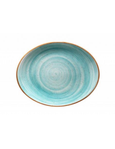 BANDEJA OVAL AQUA 25x19x2cm (12 UDS)