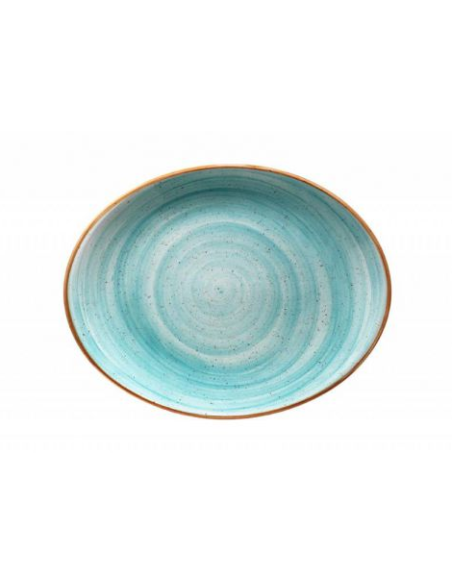 BANDEJA OVAL AQUA 25x19x2cm (12 UDS)