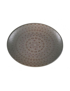 BANDEJA OVAL DAMASQUINO 25x19x2cm (12 UDS)