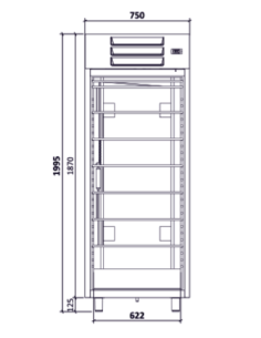 ARMARIO DE CONGELACIÓN INOX 459 LITROS 750x720(+45)x1995MM SERIE SO-600 2