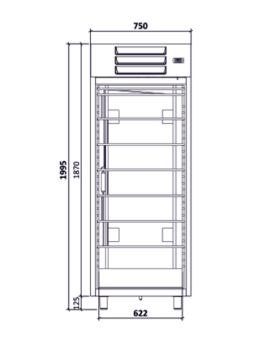 ARMARIO DE CONGELACIÓN INOX 459 LITROS 750x720(+45)x1995MM SERIE SO-600