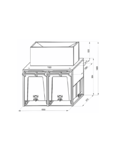 ALMACEN FABRICADOR HIELO 108+108Kg SERIE DOBLE ROLLER BIN