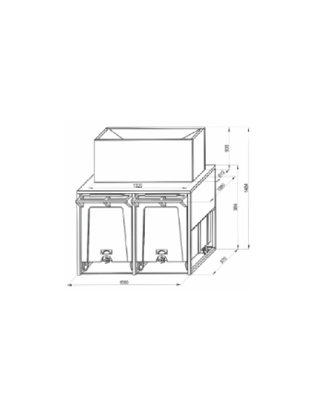 ALMACEN FABRICADOR HIELO 108+108Kg SERIE DOBLE ROLLER BIN