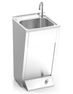 Lavamanos registrable con pedestal un pulsador agua fría y caliente