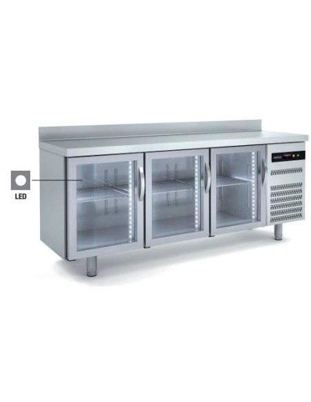 Mesa Refrigerada Bajomostrador  Gama Speed Led 3 Puertas 2020x600x850