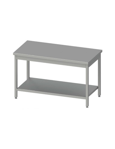 Mesa de trabajo central 1400x900x850 mm con estante montada