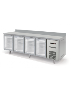 Bajo-mostrador Refrigerado GN 1/1 Speed 4 Puertas Cristal LED 2245x700x850 mm Docriluc