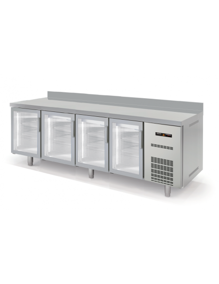 Bajo-mostrador Refrigerado GN 1/1 Speed 4 Puertas Cristal LED 2245x700x850 mm Docriluc