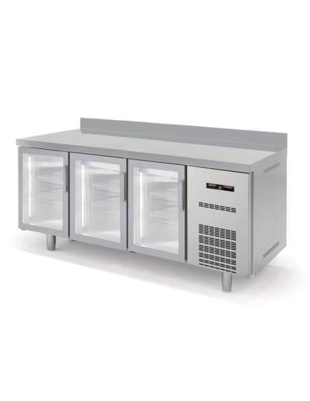 Bajo-mostrador GN 1/1 Speed 3 Puertas Cristal LED 1795x700x850 mm Docriluc