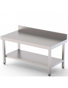 Mesa baja de trabajo 2300x700x600 mm con estante montada